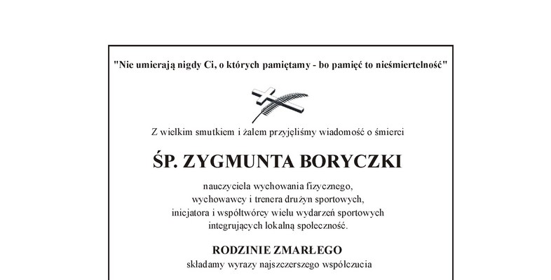 Kondolencje dla Rodziny i Bliskich