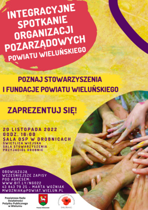 Integracyjne spotkanie organizacji pozarządowych Powiatu Wieluńskiego