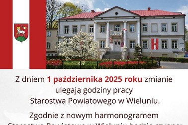 1 października 2025 roku zmiana godzin pracy w Starostwie